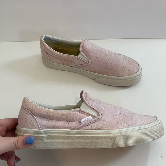 Vans Classic Slip On Speckle Jersey Pink Sneakers - Picture 2 of 9